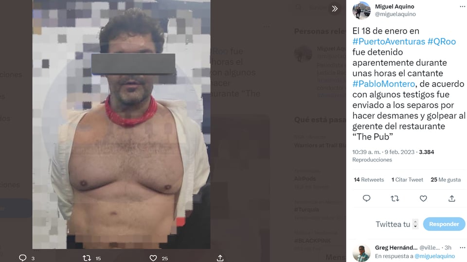 ARRESTAN A PABLO MONTERO