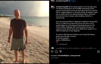 Bruce Willis demencia frontotemporal: "Nos ha conmovido tanto el amor"