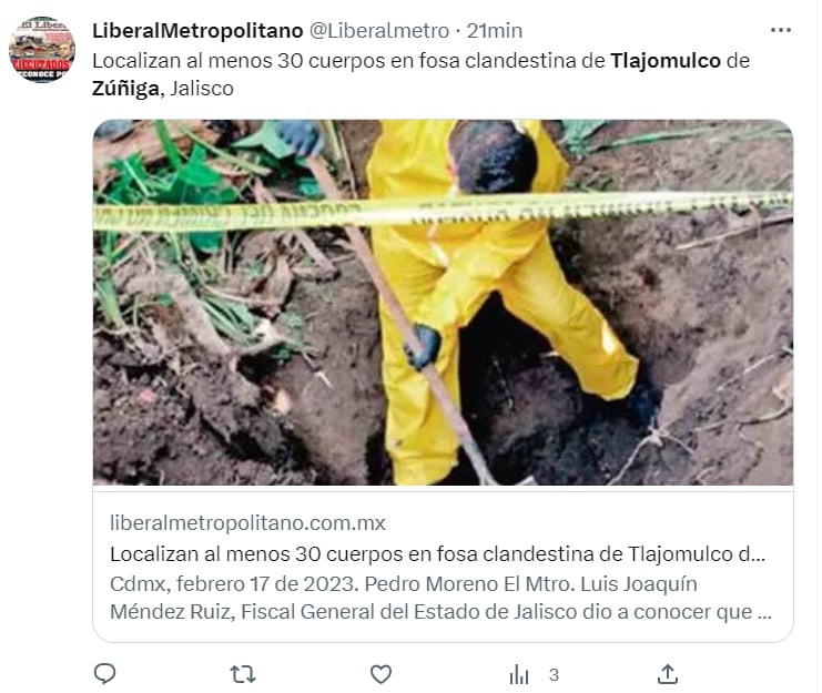 ENCUENTRAN 31 CUERPOS