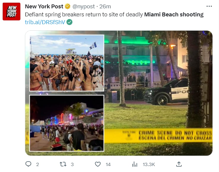 REPORTAN TIROTEO EN MIAMI BEACH