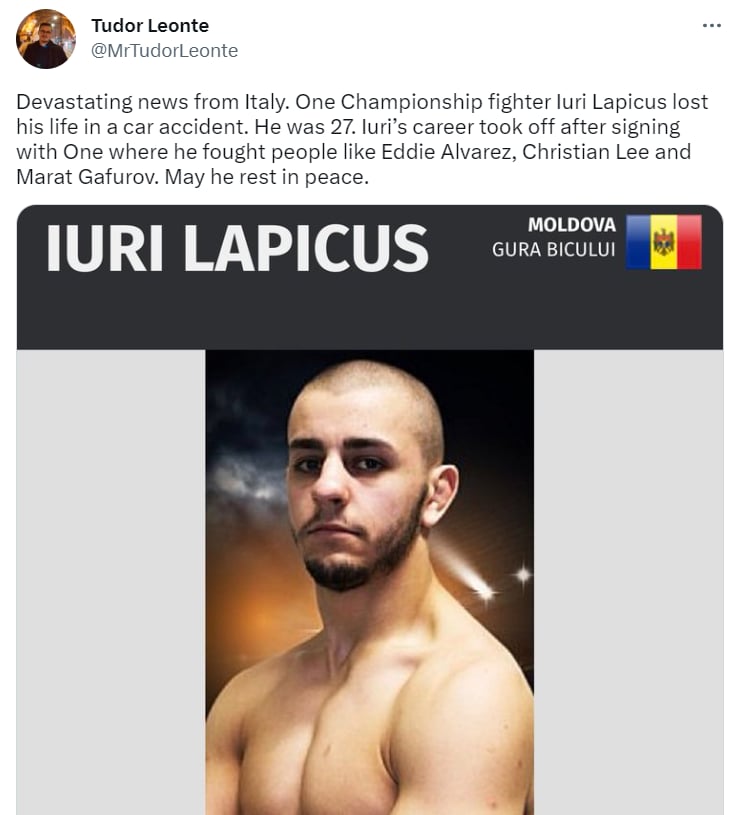 THE FIGHTER LURI LAPICUS DIES