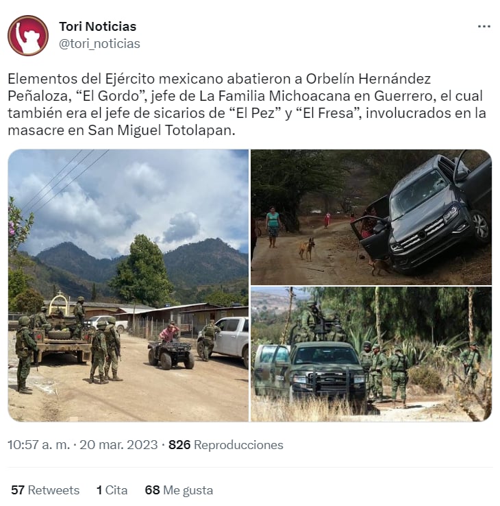 MUERE 'EL GORDO' EN ENFRENTAMIENTO 