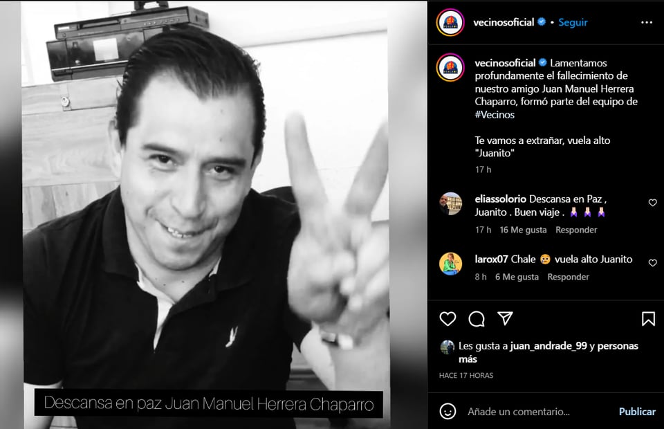 MUERE QUERIDO ACTOR DE VECINOS