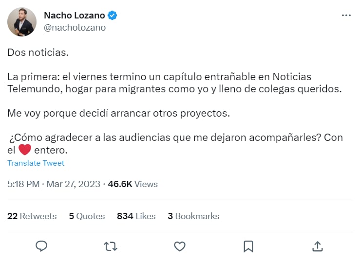 ¡SE VA DE TELEMUNDO!
