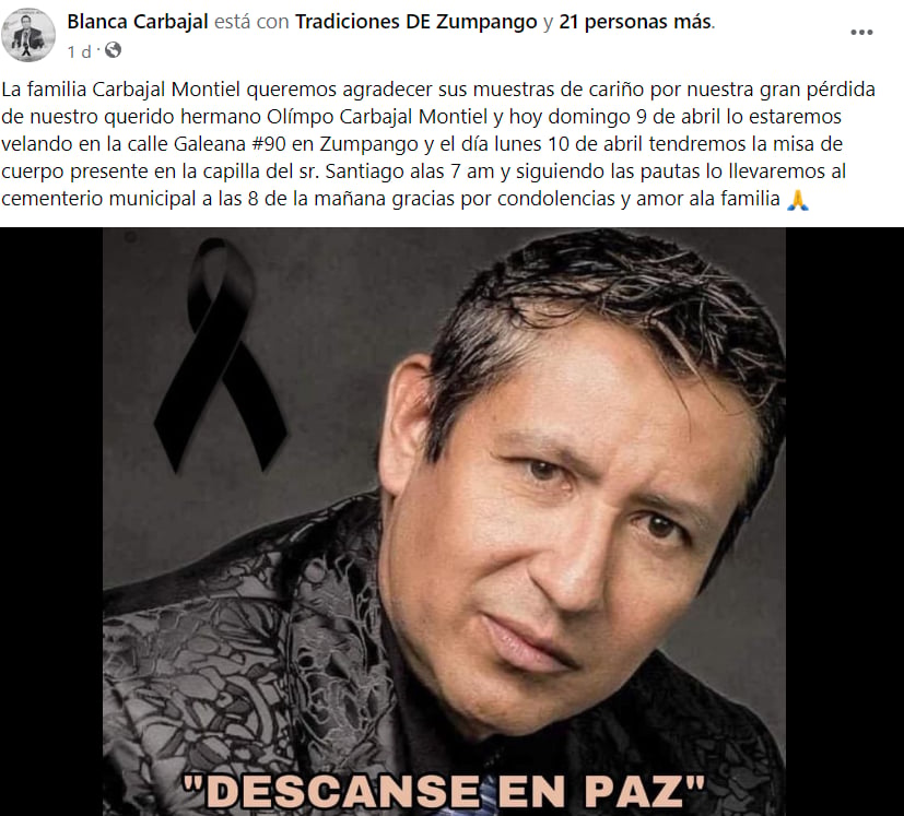Muere intérprete Olimpo Carbajal: ¿Qué dijo la familia del músico?