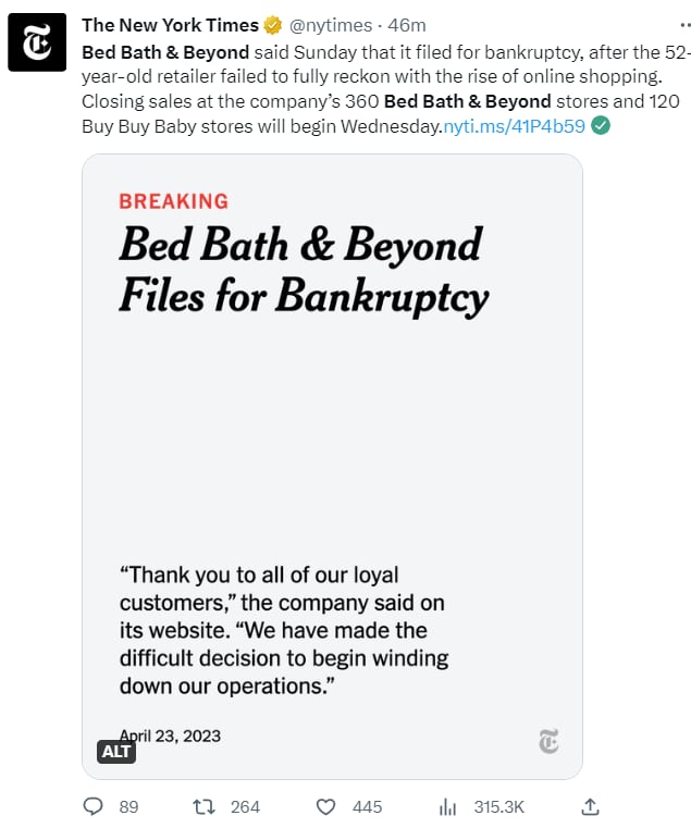 COMIENZA EL FIN DE BED BATH & BEYOND