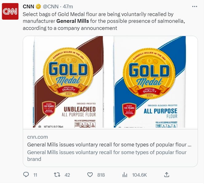 GENERAL MILLS SACA SU HARINA DEL MERCADO