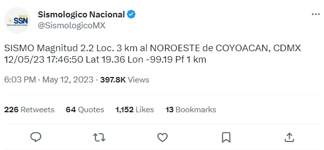 REPORTAN MICROSISMOS EN MÉXICO