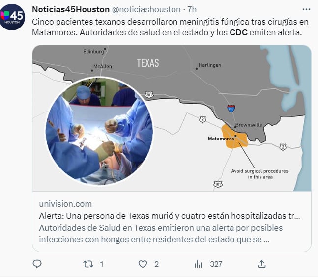 A PERSON DIES IN TEXAS FROM SURGERY DONE IN MEXICO