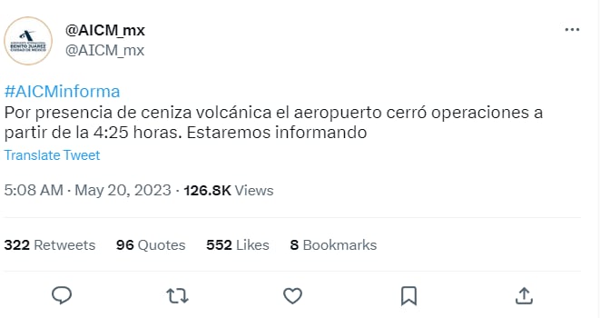 CANCELAN OPERACIONES
