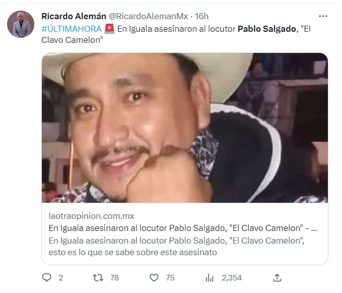 ASESINAN A QUERIDO CONDUCTOR DE RADIO