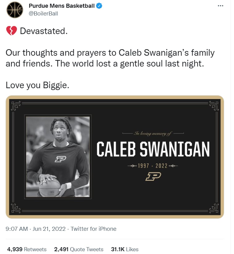 Muere deportista Caleb Swanigan: ¿Qué mencionó la NBA?