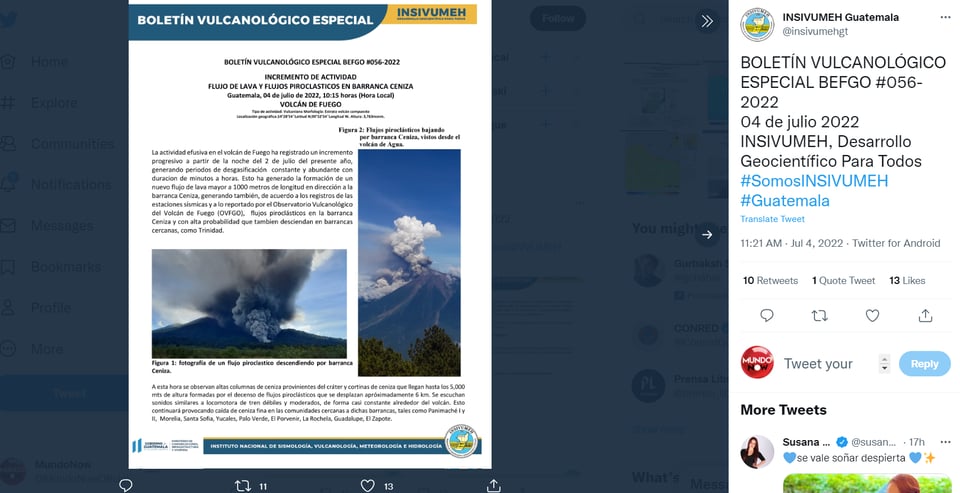 Volcán Guatemala explosiones: ¿Una actividad efusiva?