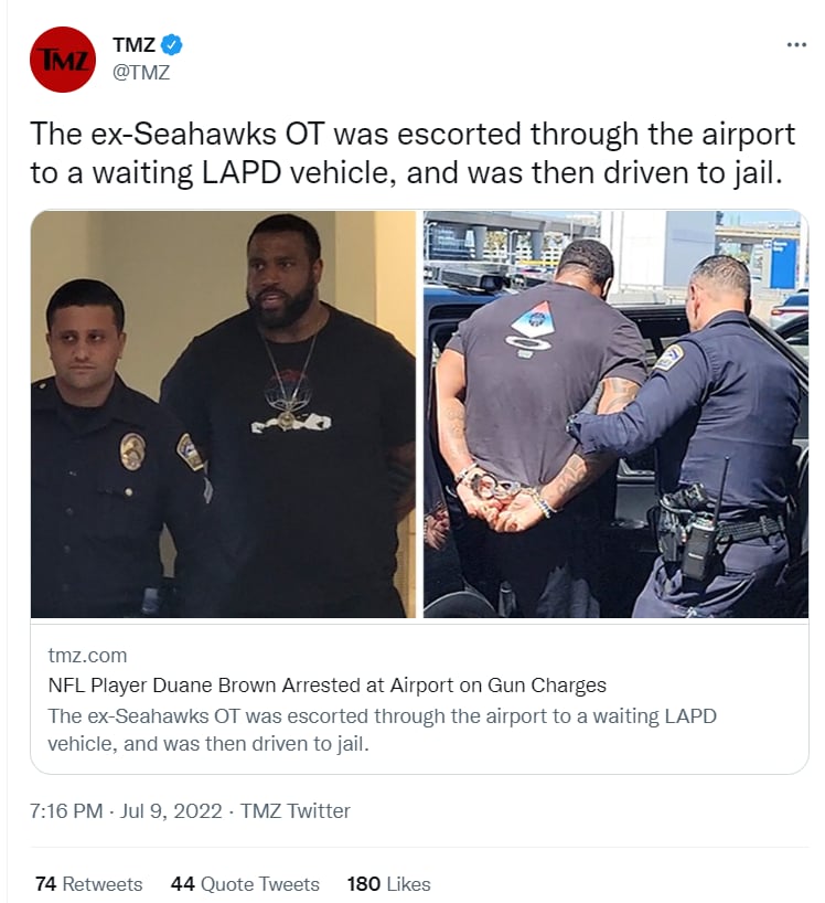 SORPRENDE ARRESTO DE DUANE BROWN 