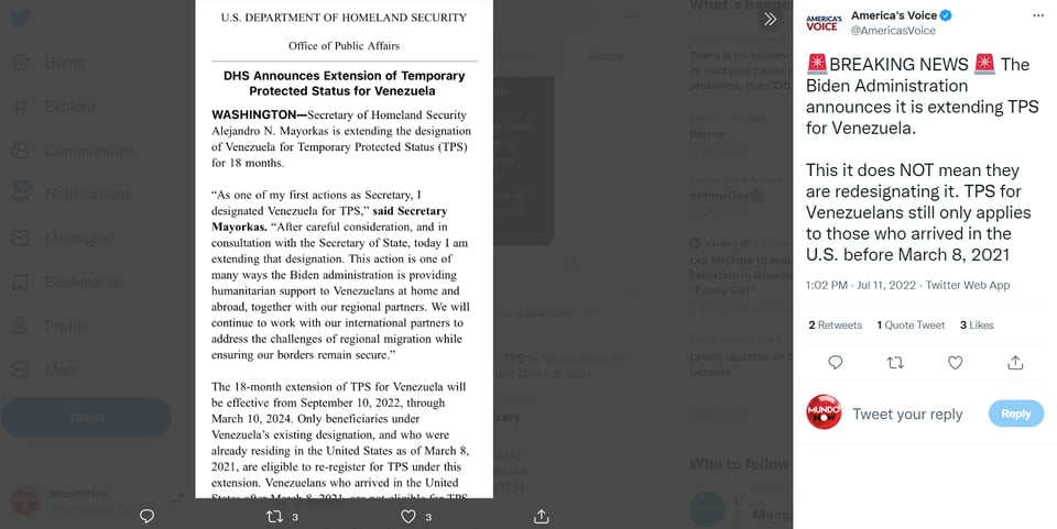 MAYORKAS SORPRENDE CON BUENA NOTICIA