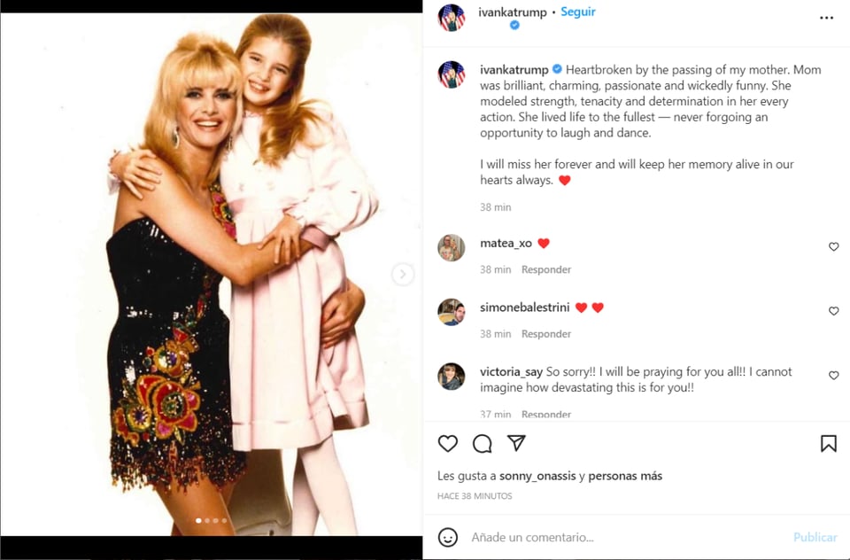 IVANKA TRUMP DESPIDE A SU MADRE