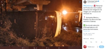 ¡REGISTRAN VOLCADURA EN CARRETERA!