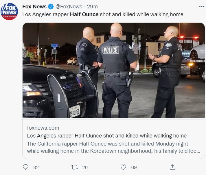 ASESINAN AL RAPERO HALF OUNCE 