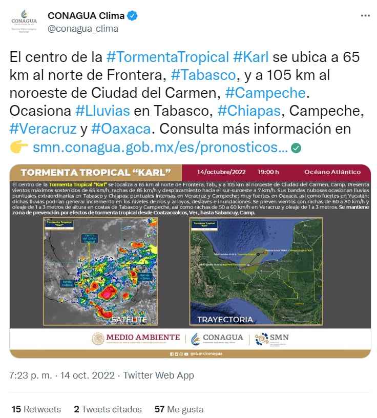 México impacto tormenta Karl: ¿Las medidas de prevención?