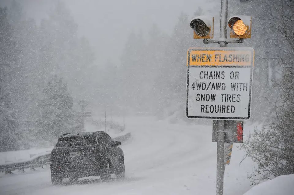 Tormenta invernal montañas Tahoe: Advertencia para este sábado