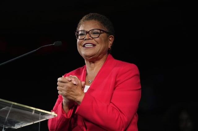 Democrat Karen Bass makes history by becoming the first female Los Angeles mayor