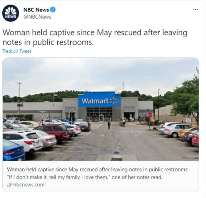 They rescued a kidnapped woman after leaving a note in a Walmart bathroom