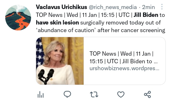 Jill Biden sometida cirugía