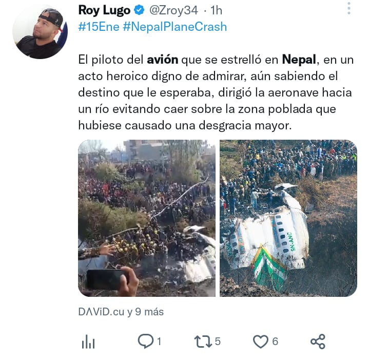 Se estrella avión Nepal