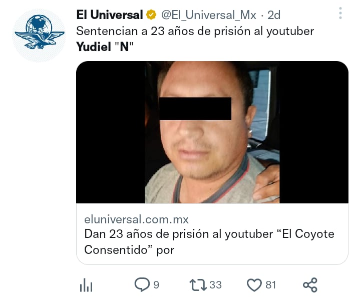 Condenan youtuber Yudiel N