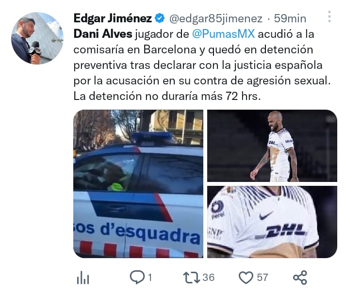 El futbolista del Club Universidad Nacional negó rotundamente los hechos