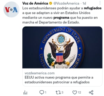 EEUU programa patrocinar refugiados