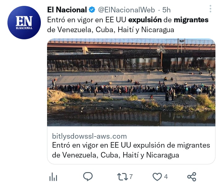 Expulsión migrantes en EEUU