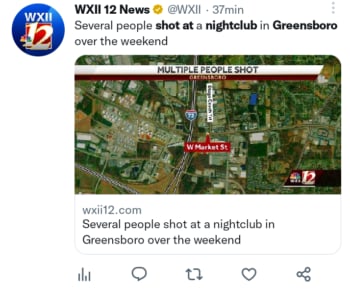Tiroteo club nocturno Greensboro