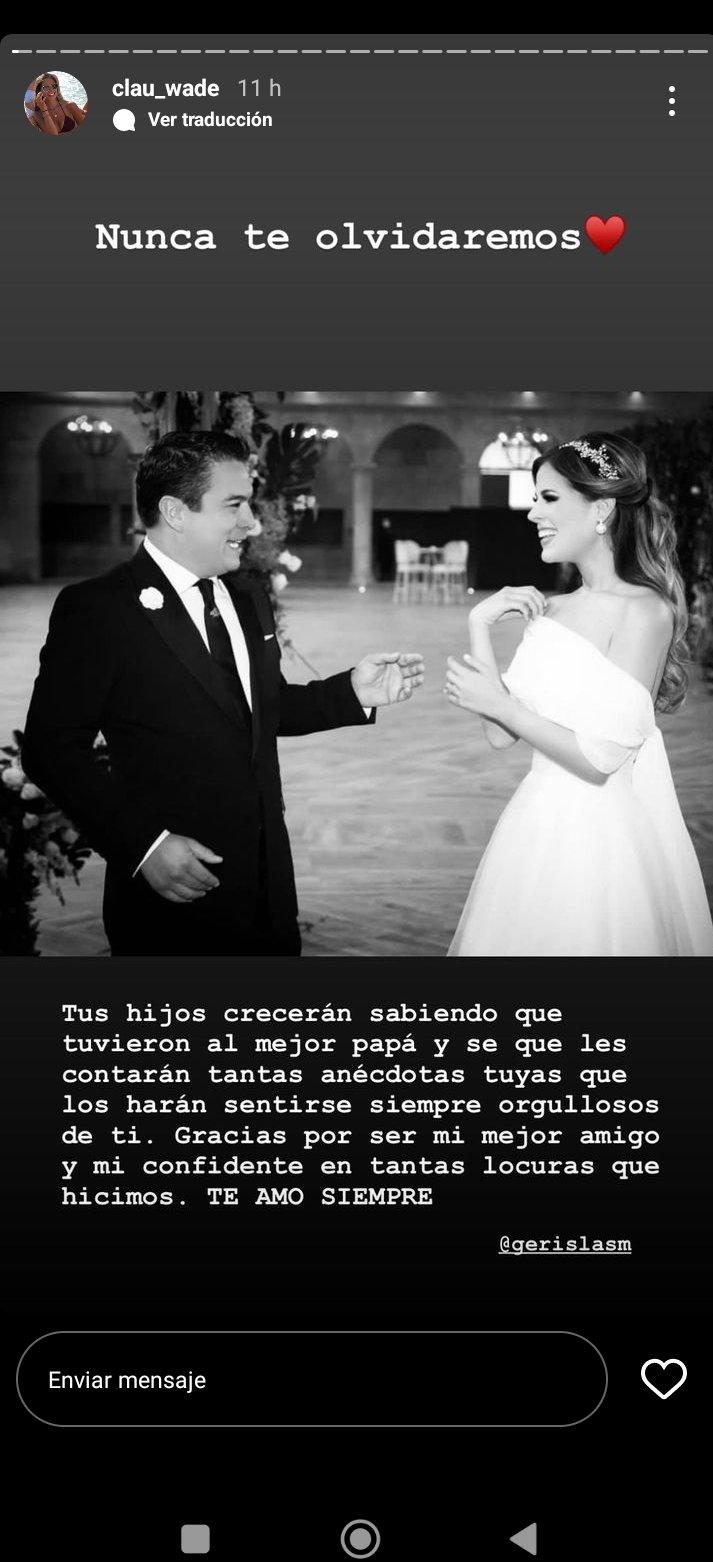 Claudia Wade, viuda de Gerardo Islas, despide a su esposo en conmovedor mensaje