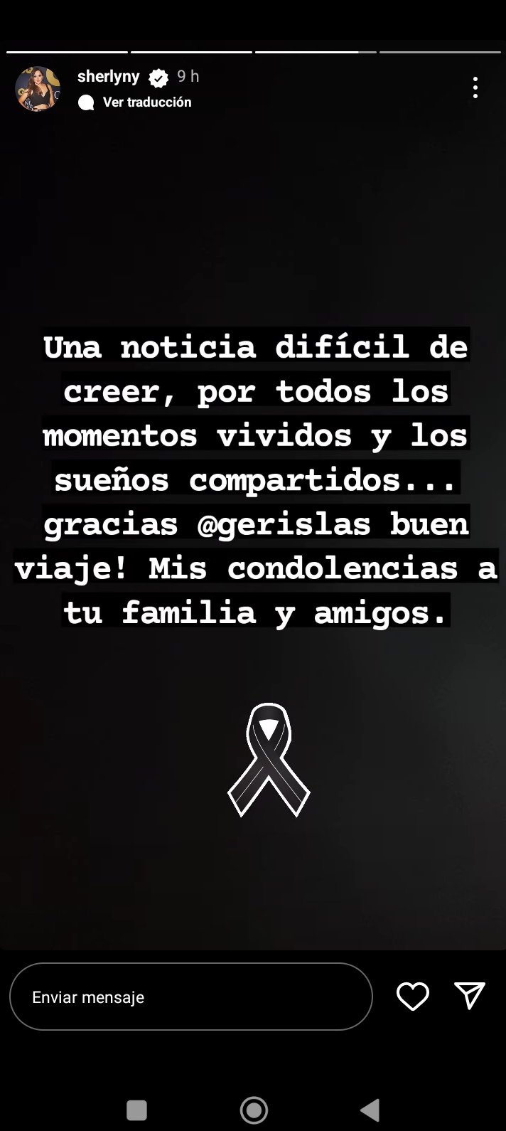 Muere exesposo de Sherlyn