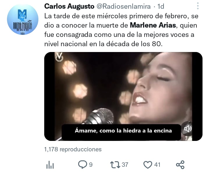 Cause of death Marlene Arias