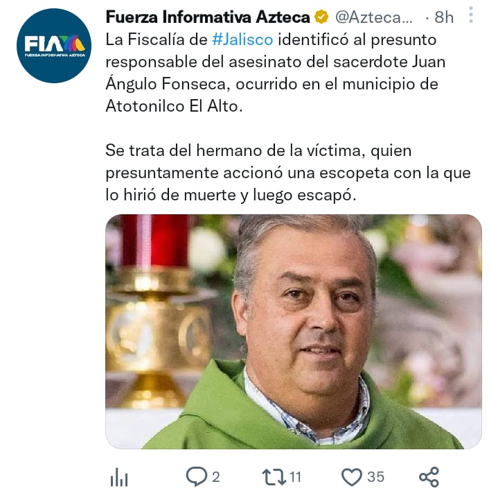 Sacerdote asesinado en México