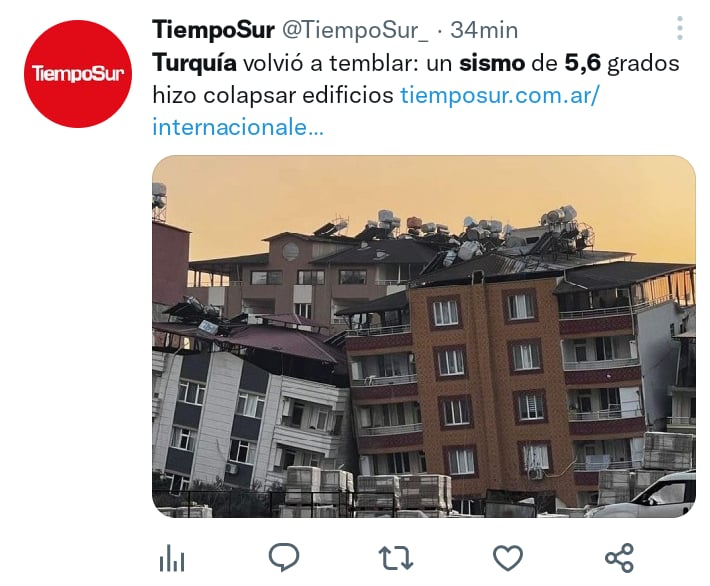Sismo magnitud 5.6 Turquía