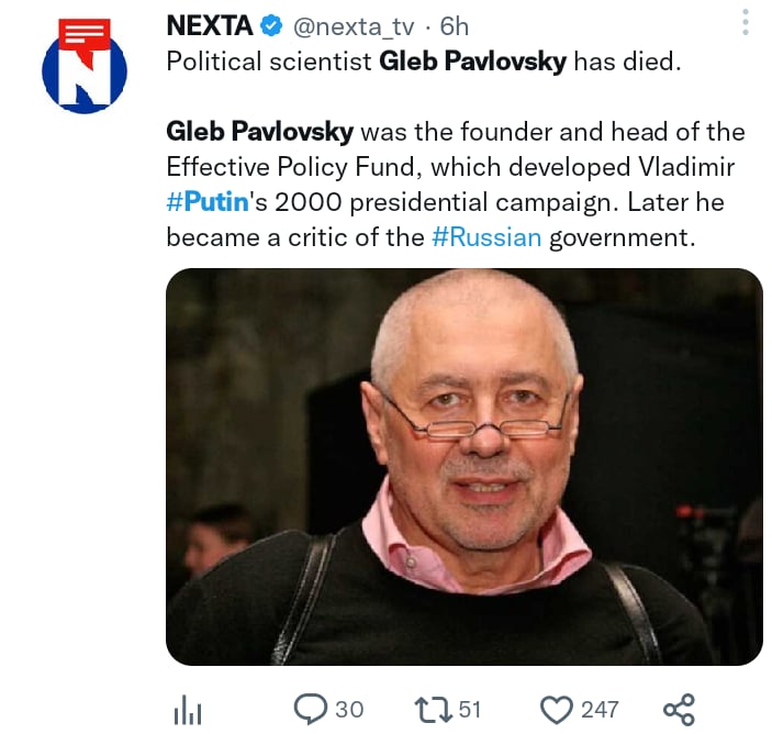 Muere Gleb Pavlovsky