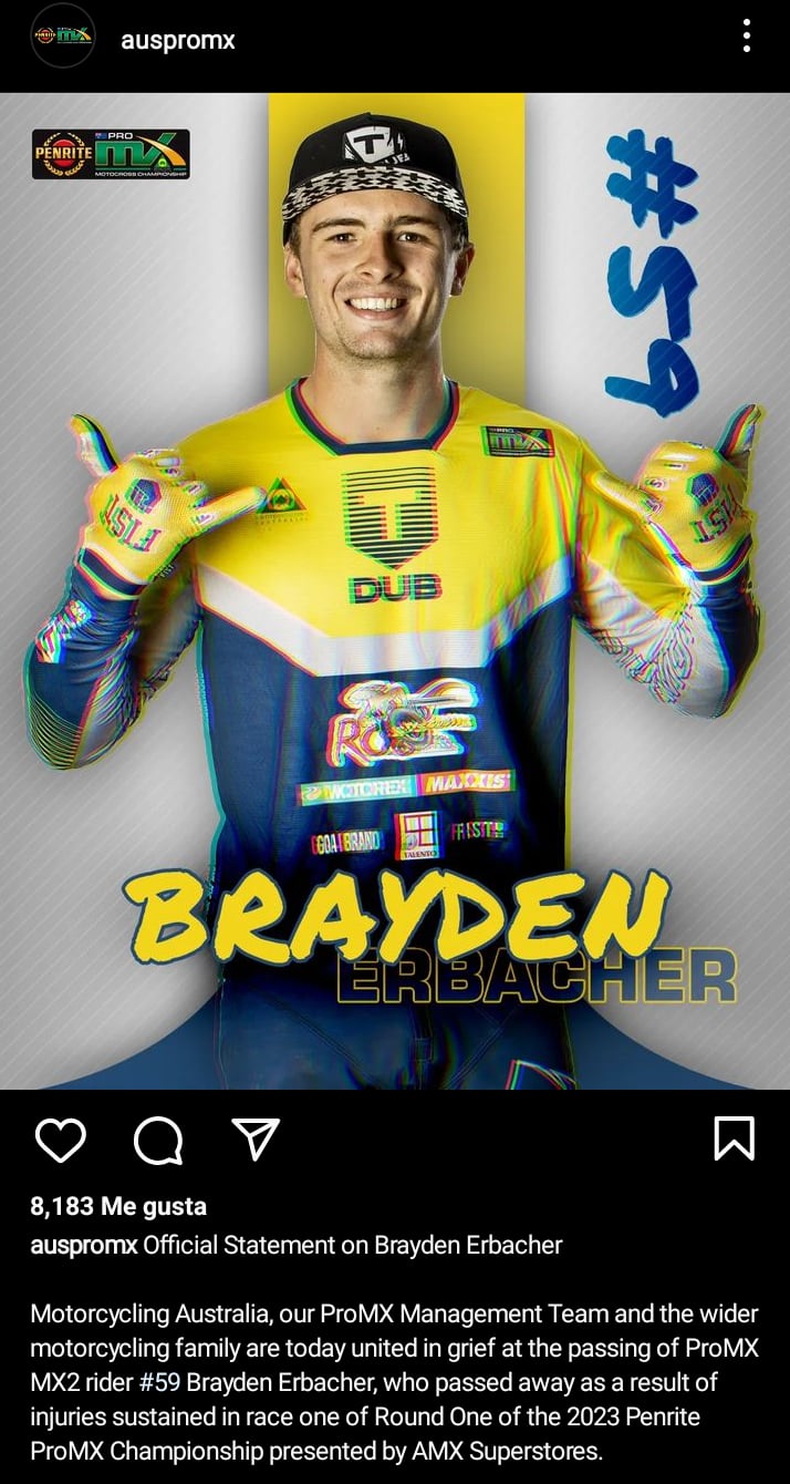 They pay tribute to the young motocross rider