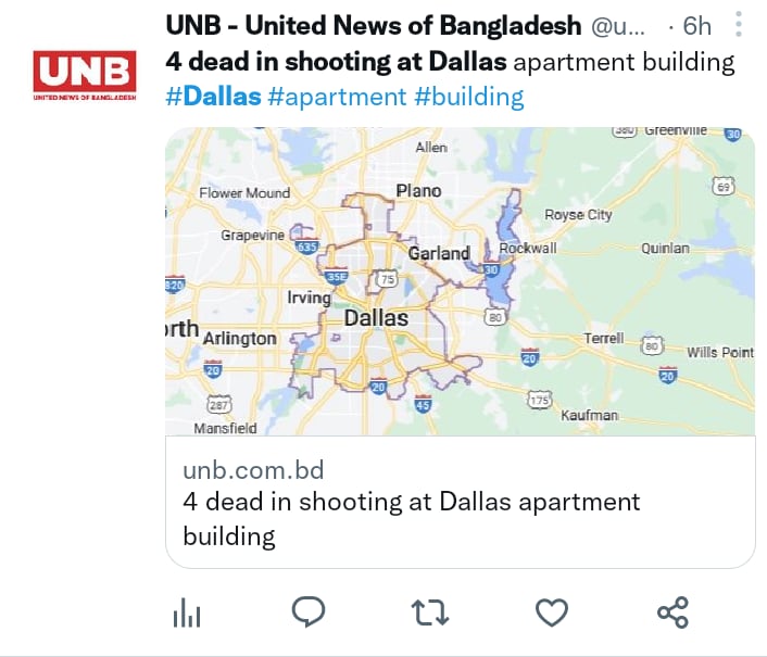 Tiroteo edificio de apartamentos en Dallas