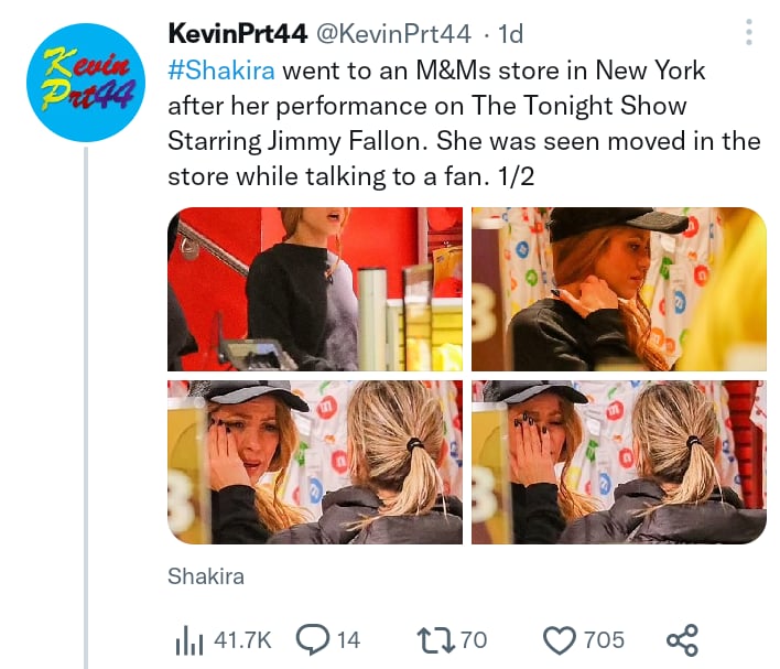 Shakira fue captada llorando