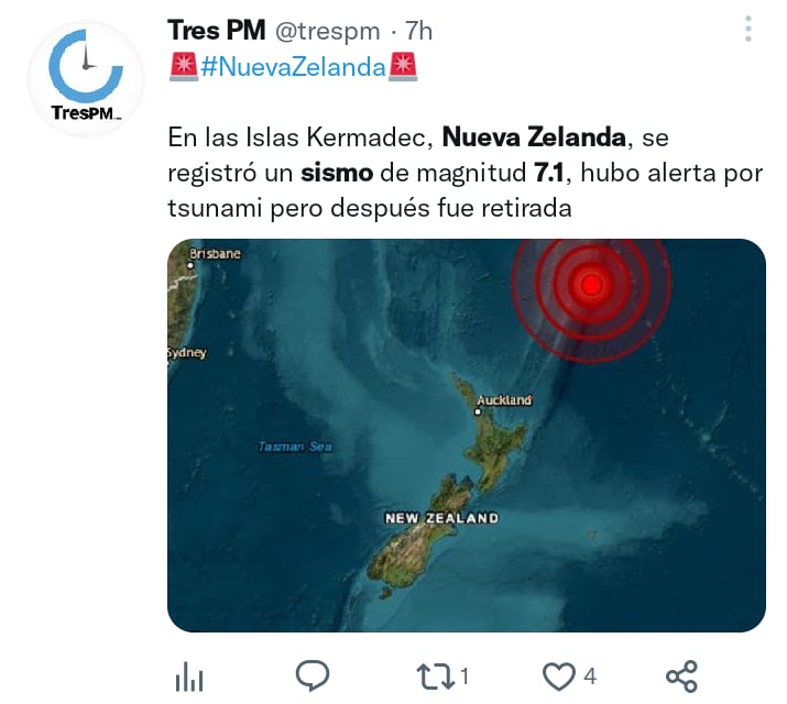 Sismo 7.1 Nueva Zelanda