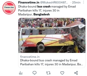 Choque de autobús Bangladesh