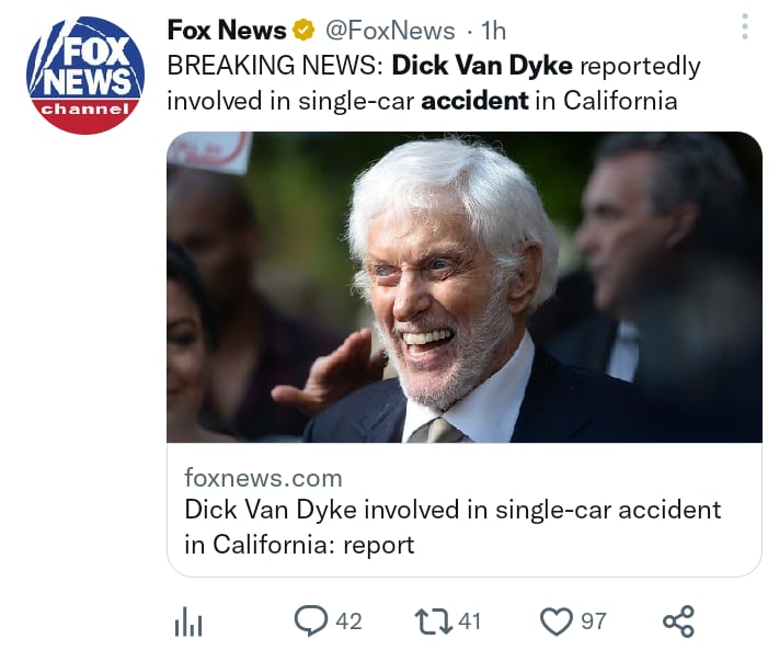 Dick Van Dyke accident