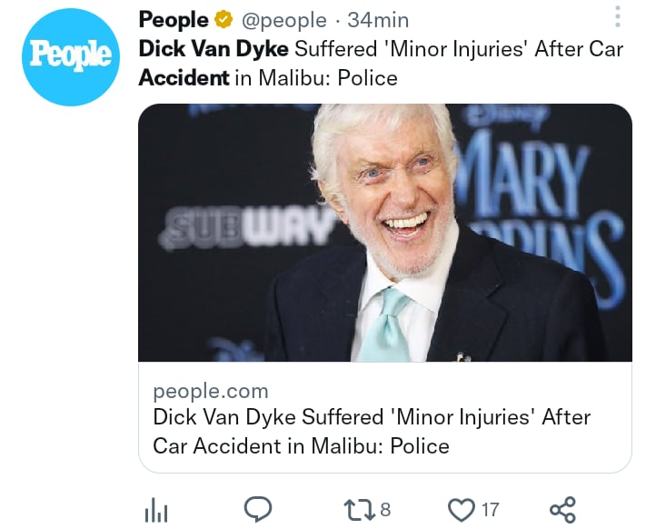 Dick Van Dyke accidente
