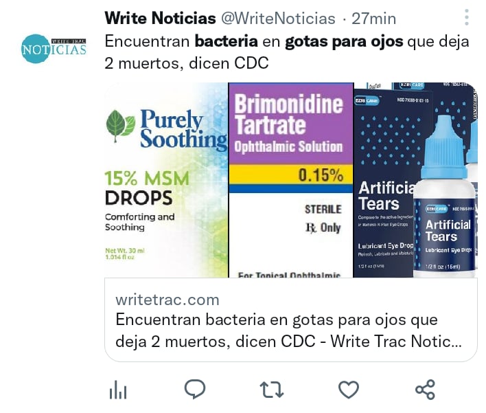 Recall eye drops
