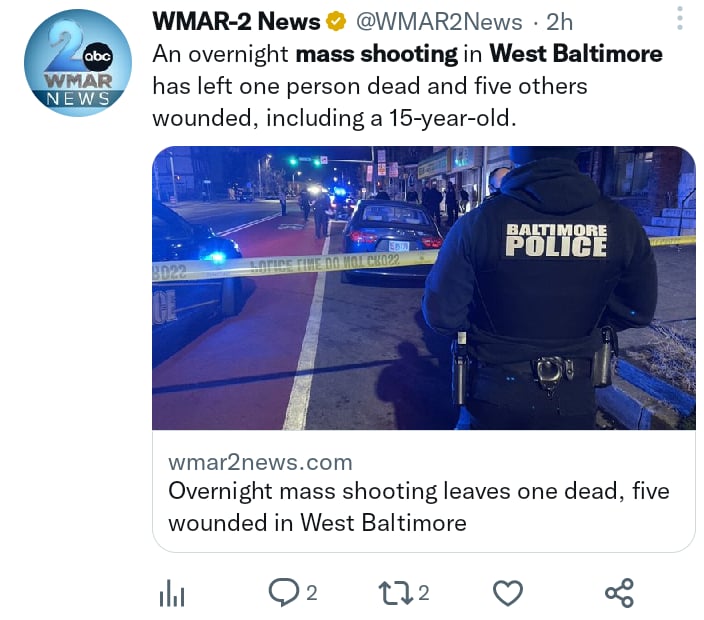 Tiroteo masivo West Baltimore