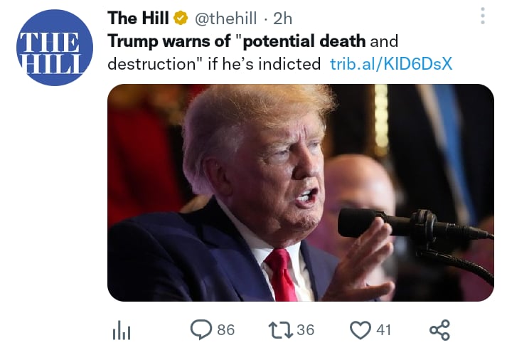 La oficina de Trump emitió un comunicado