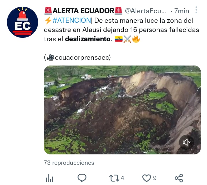 Deslizamiento de tierra Ecuador